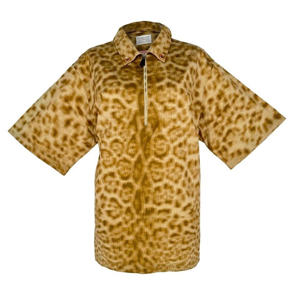 Burberry Animal Print Oversized Polo in Multicolor Cotton